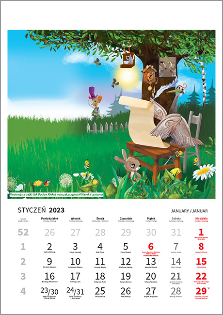 Kalendarz 2023. Bajkowy świat zwierząt
