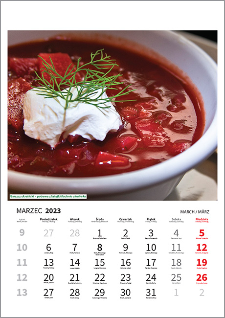 Kalendarz 2023. Kuchnie świata